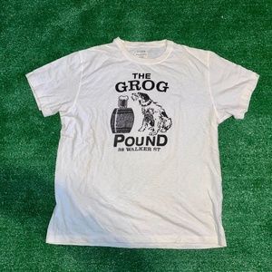 Vintage 2006 J. Crew White Graphic T-Shirt Dog af